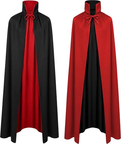 SZCXTOP 59''Halloween Vampire Cloak Capes Robes,Unisex Adult or Kids Reversible Stand-Up Collar Witch Capes for Party Cosplay Costumes in Kuwait