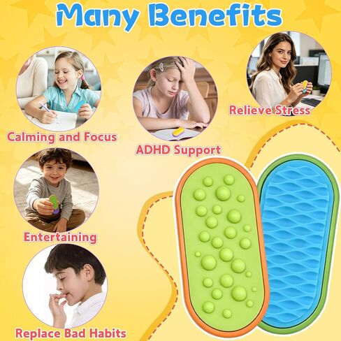 6PCS Sensory Fidget Toys for Kids Adults, Magnetic Fidget Sliders Silicone Textured, Quiet Stress Toys for Autism ADHD Classroom Prizes Must Haves, Office Desk Portable Fidgets (Multicolor) in Kuwait