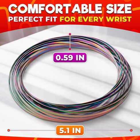 Kinetic Flow Ring Spinner, 5.1" Steel Fidget Bracelet for Adults in Saudi Arabia