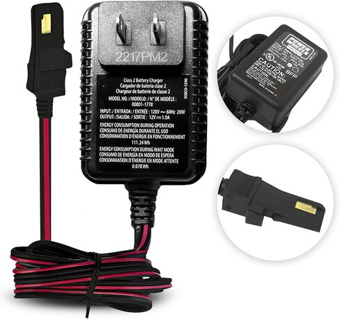 12 Volt 1 Amp Replacement Charger, Compatible for Power Wheels Battery 00801-1778 | 00801-2101, 12v Battery Charger for Ride On Toys and Kids 12V Electric Vehicles Made by Mattel in Kuwait