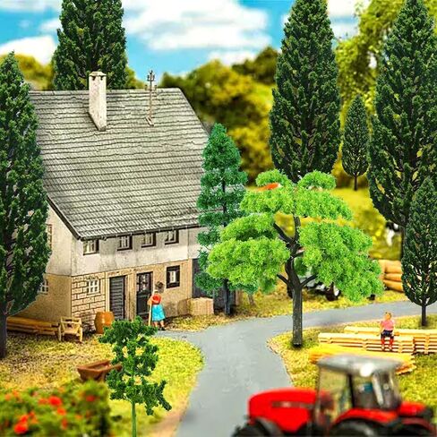 Mixed Model Trees, 42pcs, Diorama Supplies, Fake Mini Trees, Trees for Diorama for Village, Architecture, Natural Green Landscape, Railroad Scenery, DIY Crafts in Kuwait