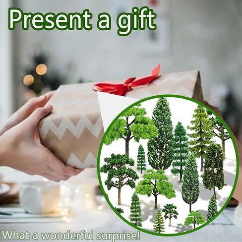 Mixed Model Trees, 42pcs, Diorama Supplies, Fake Mini Trees, Trees for Diorama for Village, Architecture, Natural Green Landscape, Railroad Scenery, DIY Crafts in Kuwait