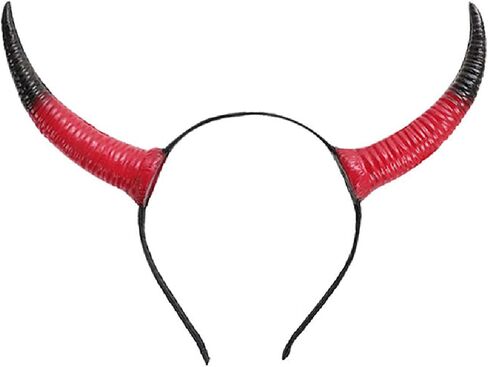 YOWOCAL Red Devil Horn Headband,Cosplay Ox Horn Hair Hoop Hair Accessories for Carnival Party Halloween Costume Cosplay Photo Props in Kuwait