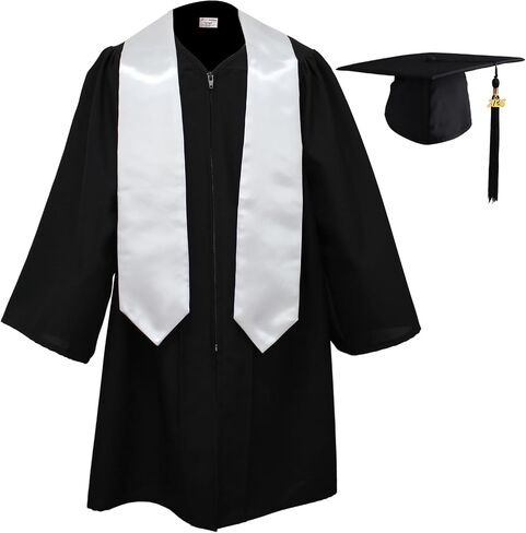 OSBO GradSeason Unisex Matte Kindergarten Graduation Gown Cap Tassel Set 2025 with White Plain Stole in Kuwait
