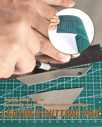 5 Pcs Leather Punch Pads Set， A4+A5 Self Healing Cutting Mats, 15x15cm Rubber And PP Punching Pads, Brown Sound Absorbing Pad, DIY Craft Tools for Leatherworking, Sewing, Quilting in Kuwait