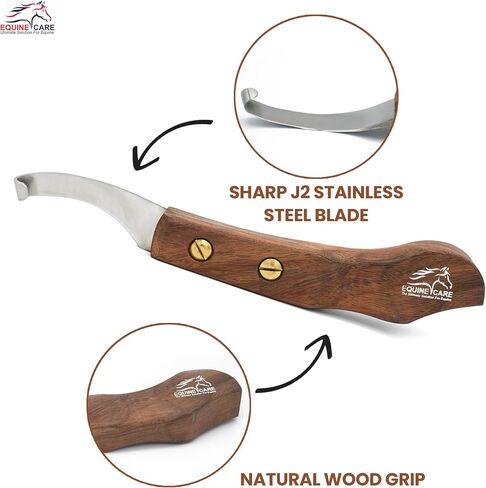 Equine Care Right-Handed Farrier Hoof Knife, Sheesham Wood Handle in Kuwait