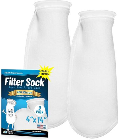 Aquatic Experts Felt Filter Socks – 4 Inch Ring Style, 200 Micron Aquarium Filter Sock for Sumps & Aquariums (4" x 14", 2 Pack) in Kuwait