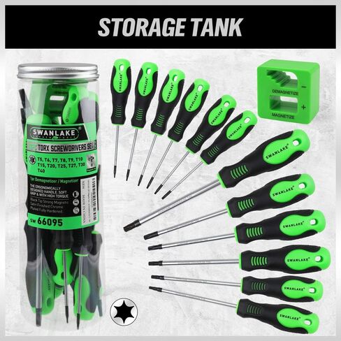 SWANLAKE 86PCS Magnetic Screwdriver Set,Includes Slotted/Phillips/Torx Mini Precision Screwdriver, Replaceable Screwdriver Bits and nut drivers With Sturdy tool box in Kuwait