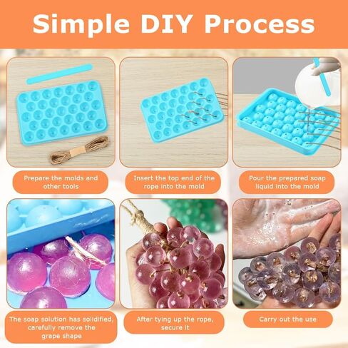 2 Pack Grape Shaped Soap Molds, Reusable DIY Soap Making Mold in Saudi Arabia