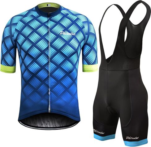 PHTXOLUE Cycling Kit Men Cycling Jersey Set Cycling Bib Shorts Bicycle Jersey Shirts Outfit Uniform Clothes in Kuwait