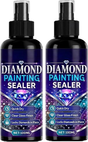2Pc Diamond Art Sealer Spray,Quick Dry Gloss Finish Sealant for Diamond Art in Kuwait