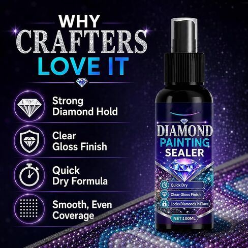 2Pc Diamond Art Sealer Spray,Quick Dry Gloss Finish Sealant for Diamond Art in Kuwait