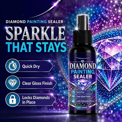 2Pc Diamond Art Sealer Spray,Quick Dry Gloss Finish Sealant for Diamond Art in Kuwait