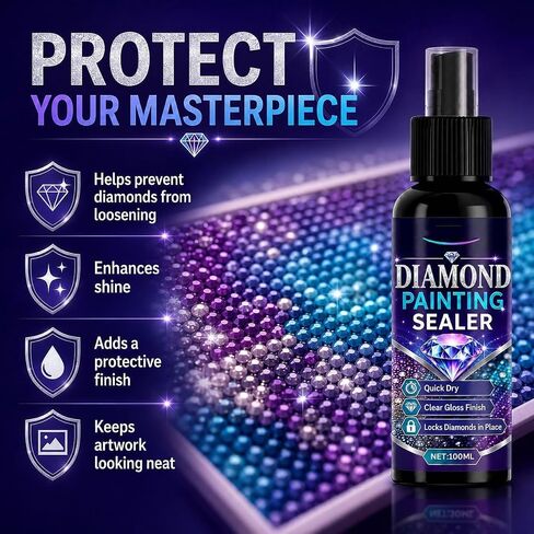 2Pc Diamond Art Sealer Spray,Quick Dry Gloss Finish Sealant for Diamond Art in Kuwait