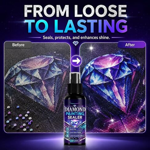 2Pc Diamond Art Sealer Spray,Quick Dry Gloss Finish Sealant for Diamond Art in Kuwait
