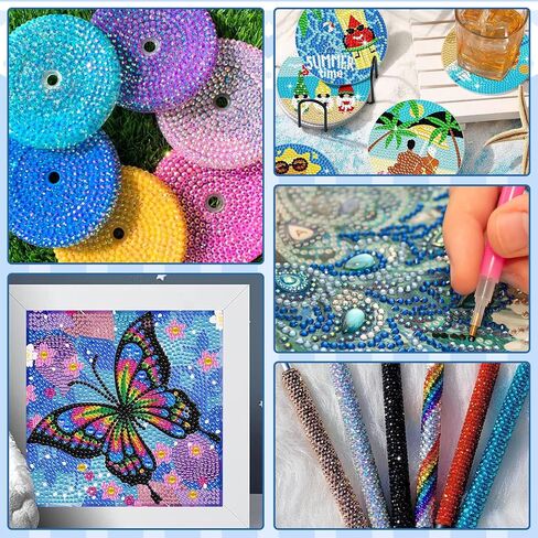 32 Colors 32,000 PCS Acrylic Diamond Painting Beads, Flat Bottom Round Rhinestones for 5D DIY Craft, Boxed with DMC Color Codes in Saudi Arabia