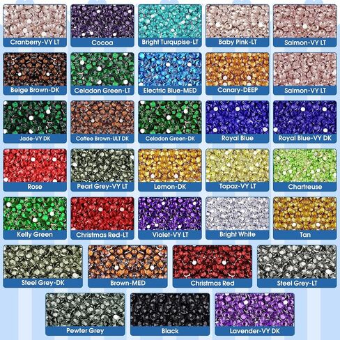32 Colors 32,000 PCS Acrylic Diamond Painting Beads, Flat Bottom Round Rhinestones for 5D DIY Craft, Boxed with DMC Color Codes in Saudi Arabia