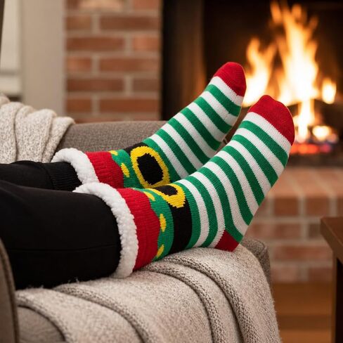ChalkTalkSPORTS Slipper Sock | Holiday & Costume Socks | Sherpa Fleece Lined | One Size Fits Most in Saudi Arabia