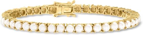 Ross-Simons 4mm Cultured Pearl Tennis Bracelet in 18kt Gold Over Sterling. 7 inches in Kuwait