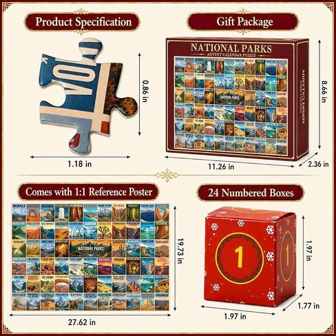 2026 National Parks Puzzle Advent Calendar for Adults, 1008 Pieces in Kuwait