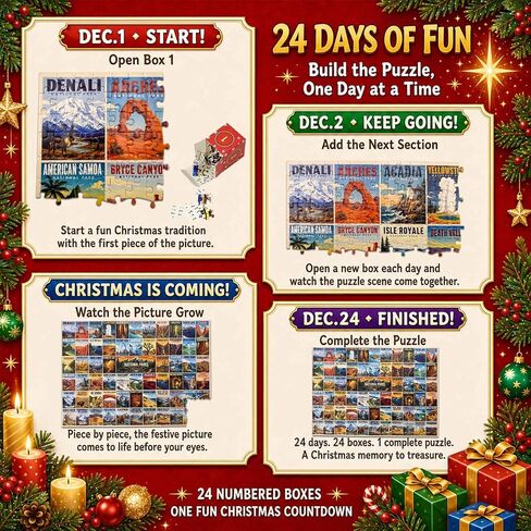 2026 National Parks Puzzle Advent Calendar for Adults, 1008 Pieces in Kuwait