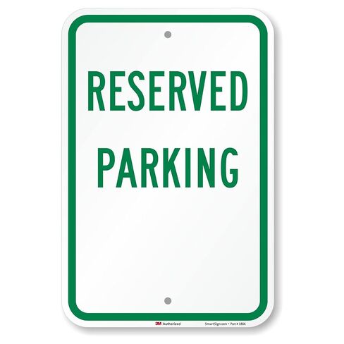 SmartSign-K-1903-EG "Reserved Parking" Sign | 12" x 18" 3M Engineer Grade Reflective Aluminum - Green on White in Kuwait
