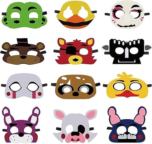 Optiacan 5 Nights Felt Masks, 12pcs Freddy's Party Masquerade Masks in Kuwait