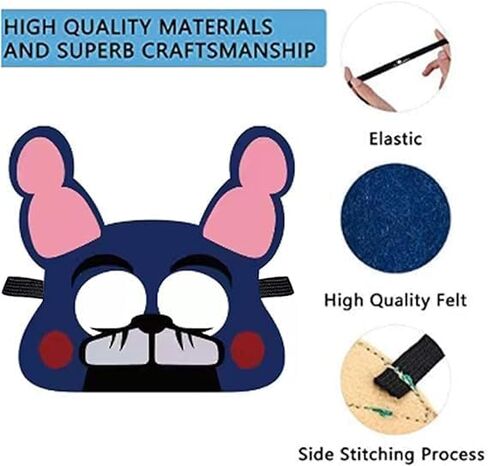 Optiacan 5 Nights Felt Masks, 12pcs Freddy's Party Masquerade Masks in Kuwait