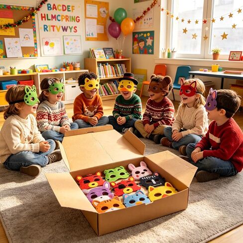 Optiacan 5 Nights Felt Masks, 12pcs Freddy's Party Masquerade Masks in Kuwait