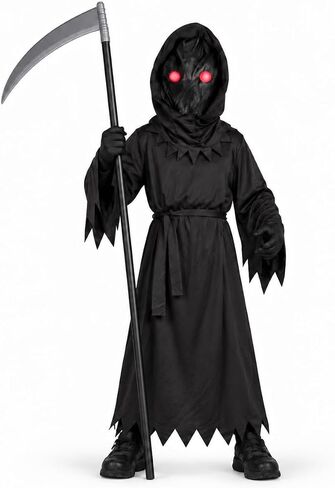 Kangaroo Halloween Scary Costume Grim Reaper Costume For Boys Kids Costume With Glowing Red Eyes in Kuwait