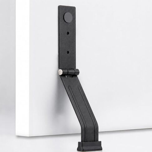 HONZUEN 1 Piece Kickdown Door Stopper for Bottom of Door,Heavy Duty Metal Door Stop with Rubber Tip,Floor Door Opener Stopper,Hold Open Folding Door Stop,Single Flip Down Door Stopper(Black) in Kuwait