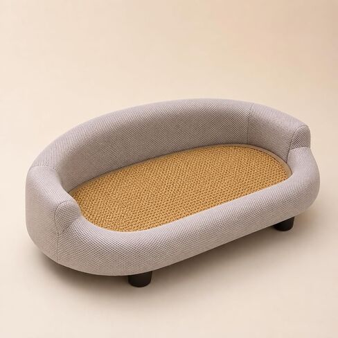 Yajuyi Pet Sofa Bed with Cooling Mat Compact Indoor Pet Sofa Bed Soft Indoor Cat Couch for Living Room, Yellow in Kuwait