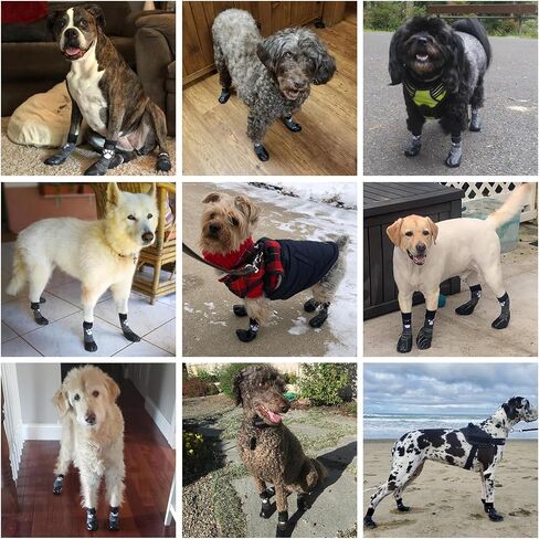KOOLTAIL Anti Slip Dog Socks, Dog Boots for Hardwood Floors Prevent Licking, Traction Control Waterproof Rubber Sole Paw Protectors for Small Medium Large Dogs,XL in Kuwait