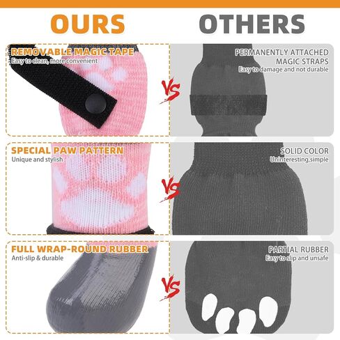KOOLTAIL Anti Slip Dog Socks, Dog Boots for Hardwood Floors Prevent Licking, Traction Control Waterproof Rubber Sole Paw Protectors for Small Medium Large Dogs,XL in Kuwait