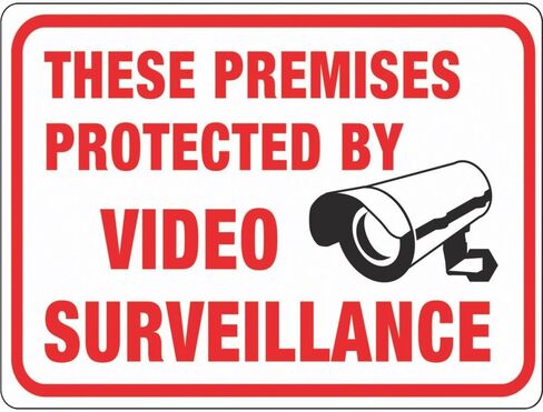 Hy-Ko Products 20619 Surveillance Plastic Sign 8.5" x 12" Red/White in Kuwait