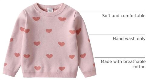 VIKITA Toddler Girls Pullover Sweater Comfy Long Sleeve Crewneck Cute Daily Wear Back to School in Kuwait
