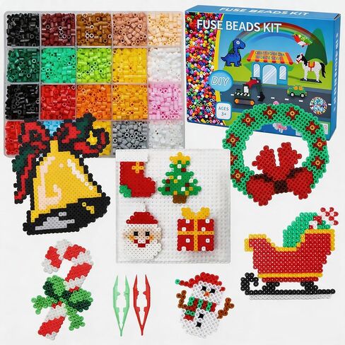 LULUETPUE Christmas Fuse Beads Kit, 7000PC 5MM Melty Beads Set in Saudi Arabia