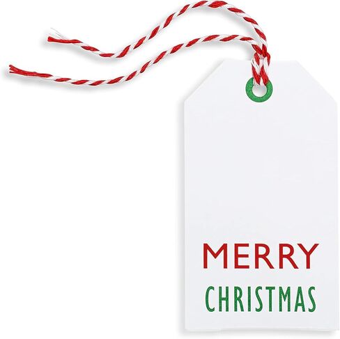 K-Kraft Christmas Gift Tags with String - 25-Pack - Festive Kraft Tags with Pre-Tied Red & White Baker's Twine - Perfect for Easy Wrapping Holiday Presents! in Saudi Arabia