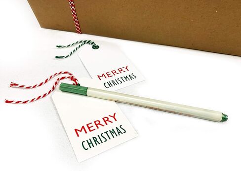 K-Kraft Christmas Gift Tags with String - 25-Pack - Festive Kraft Tags with Pre-Tied Red & White Baker's Twine - Perfect for Easy Wrapping Holiday Presents! in Saudi Arabia
