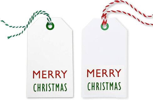 K-Kraft Christmas Gift Tags with String - 25-Pack - Festive Kraft Tags with Pre-Tied Red & White Baker's Twine - Perfect for Easy Wrapping Holiday Presents! in Saudi Arabia
