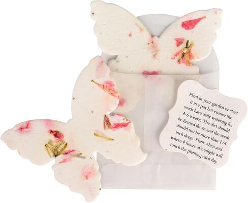 Wildflower Seed Paper - Set of 24 Purple Butterfly-Shaped with Envelope and Planting Instruction, Writable & Plantable Gift for Mom and Plant Lover, Ideal for Wedding, Memorial, Baby Shower in Saudi Arabia