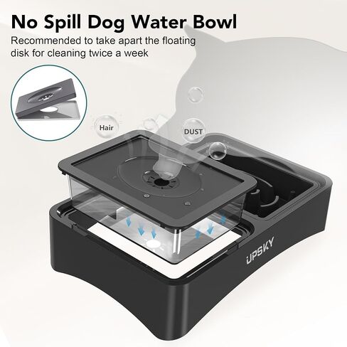 UPSKY 2-in-1 Elevated Dog Bowls Set with 4 Height Adjustable Stand, Balck in Kuwait