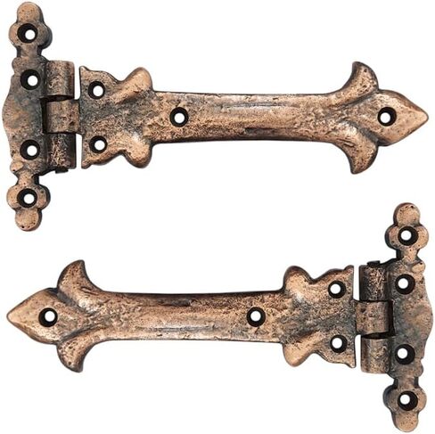 Adonai Hardware "Adonijah" Antique Cast Iron Strap T Hinge (6" X 2 Pack, Matte Black) for Barn Doors, Gates, Kitchen Cabinets, Sheds, Wooden Box, Furniture, Cedar Chest and Trunks in Kuwait