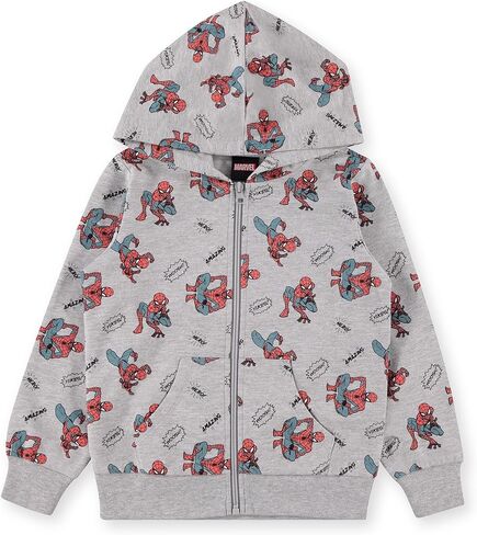 Marvel Boys Toddler Spiderman Hoodie - Spiderman, Ironman, Captain America & Hulk Toddler Boys Zip Hoodie Comics in Kuwait