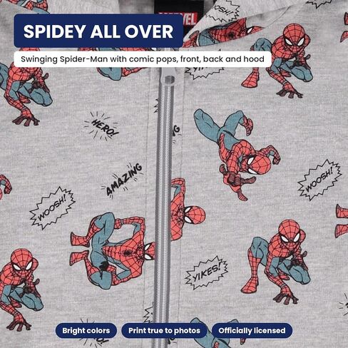 Marvel Boys Toddler Spiderman Hoodie - Spiderman, Ironman, Captain America & Hulk Toddler Boys Zip Hoodie Comics in Kuwait
