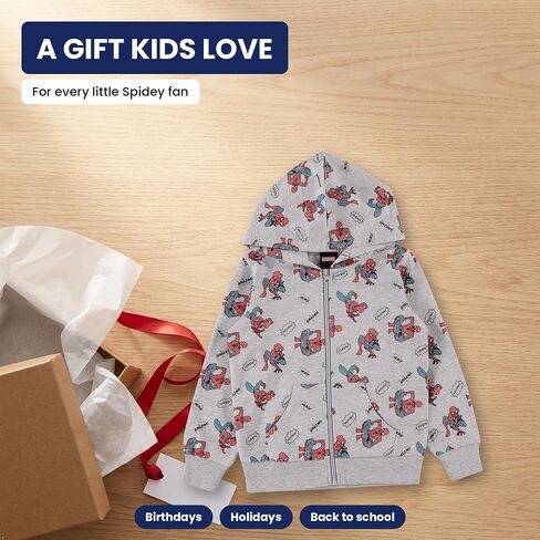 Marvel Boys Toddler Spiderman Hoodie - Spiderman, Ironman, Captain America & Hulk Toddler Boys Zip Hoodie Comics in Kuwait