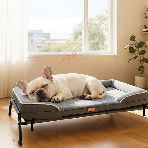 Lekereise Outdoor Elevated Dog Beds for Small Dogs, Portable Indoor & Outdoor Cooling Raised Cot Pet Hammock Bed with Skid-Resistant Feet, Frame with Breathable Mesh in Saudi Arabia