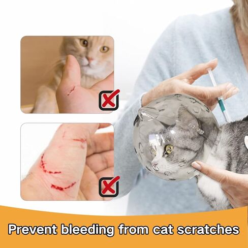 Cat Muzzle for Grooming with Silicone Claw Cover, Adjustable Cat Hood Mask for Bathing Shaving Pet Tools, Anti Bite Air Bubble Helmet in Kuwait