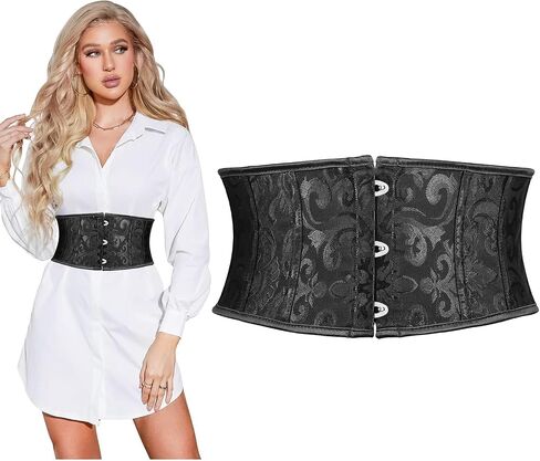 SUOSDEY الجاكار مشد حزام للنساء Underbust الجوفاء الدانتيل يصل بوستير Waspie حزام عصر النهضة Steampunk القراصنة مشد in Kuwait