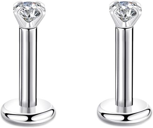CANDYFANCY 16g 2/3/4mm Cubic Zirconia Triple Forward Helix Ear Cartilage Tragus Studs Earrings Lip Piercing 16 gauge in Kuwait